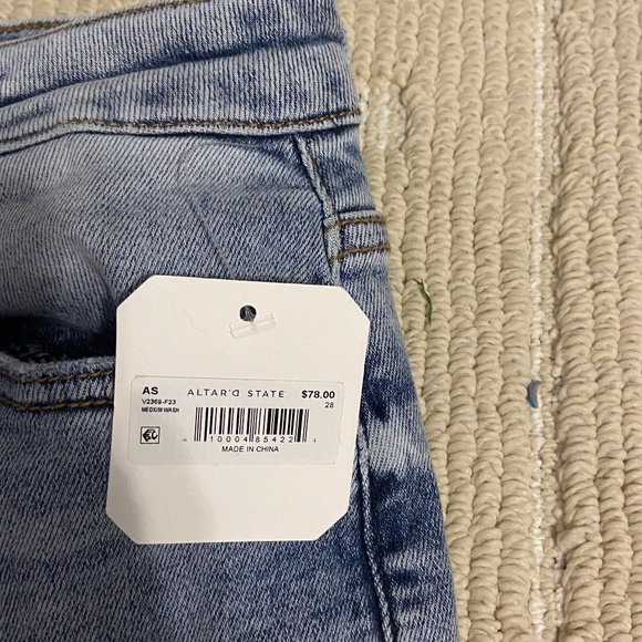 Altar’d State Medium wash straight leg jeans - Picture 3 of 4